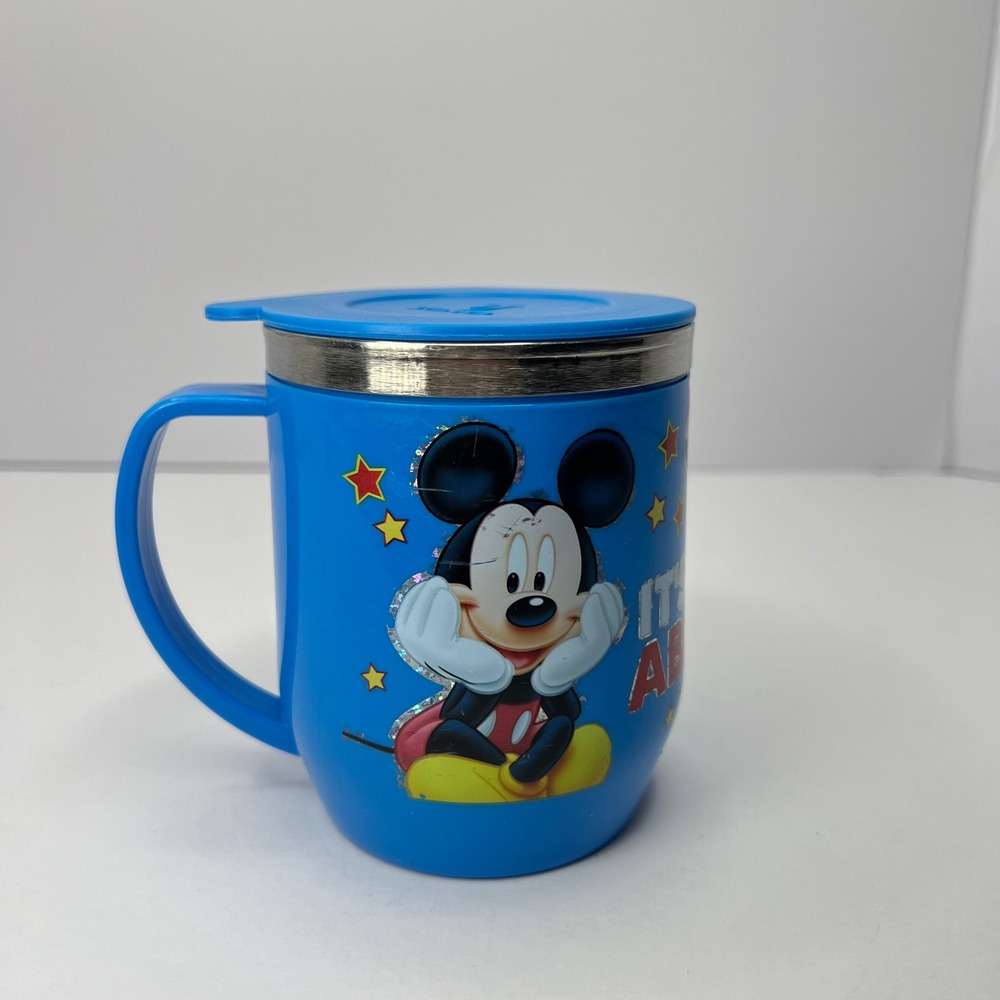 JOYO Blue‎ Mickey Mouse Insulated Mug Stainless Steel Cocoa Cup Disney Travel